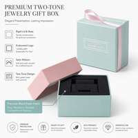 Mini coffret en carton rigide avec couvercle, emballage cadeau portable de luxe recyclable pour bracelet, collier, bague personnalisée, bijoux