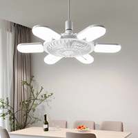 Ventilateur de plafond moderne 6000LM 2-en-1 avec lampe LED, télécommande, 3 vitesses, minuterie, silencieux, protection des yeux, sans scintillement, intensité variable E26/E27