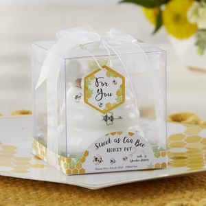 กระปุกน้ำผึ้งเซรามิกขนาดเล็ก Sweet as Can Bee พร้อมไม้ตักน้ำผึ้ง (3.4 ออนซ์) ขวดน้ำผึ้ง ตกแต่งลายผึ้ง - Product Image 5