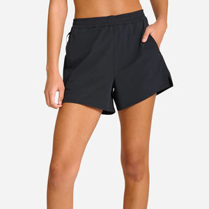 Shorts de sport en toile taille haute pour femmes, shorts de sport lavés, séchage rapide, respirants, élastiques extensibles pour le yoga, grande taille - Product Image 5