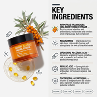 Crème en Capsules Marque Blanche à la Vitamine C et Niacinamide pour une Peau Éclatante et Raffermie, Texture Gel Hydratante et Lumineuse OEM ODM
