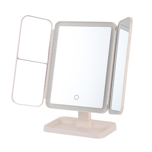 Folding Desktop Makeup Mirror With Led Light Smart Magnifying Beauty Mirror Three Sided For Women - Product Image 4