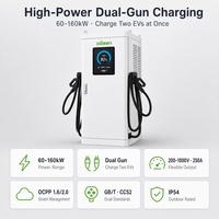 Chargeur rapide DC double pistolet 160 kW GB/T pour flotte, armoire de sol pour parking, écran LCD, RFID, OCPP 1.6/2.0, IP54, 380V, refroidissement par ventilateur