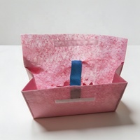 Sacs de courses en feutre non tissé avec poignées à soufflets, motif gâteau d'anniversaire Huadefeng, couleur rose, pour décoration de fête