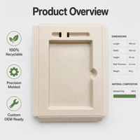 Base intérieure de plateau en pulpe moulée naturelle personnalisée pour produits numériques, accessoires électroniques, boîtes cadeaux pour expositions, supermarchés, recyclable