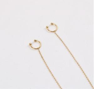Boucles d'oreilles minimalistes en or personnalisées en <span class=keywords><strong>acier</strong></span> <span class=keywords><strong>inoxydable</strong></span> pour femmes et adolescentes, cadeau tendance, délicates, avec chaîne, boucles d'oreilles à enfiler - Product Image 4