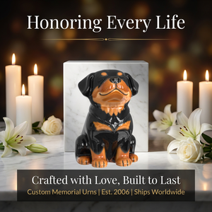 Urna de Cerámica de Alta Gama para Cenizas Caninas, Diseño de Cachorro Sentado, Recuerdo Conmemorativo, OEM ODM, Recuerdo Personalizado por la Pérdida de una Mascota para Europa - Product Image 2