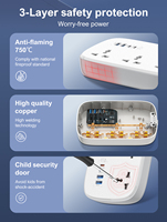 LDNIO SC6 3250W Regleta de Enchufes con 3 Tomas Universales de Alta Potencia, Interruptores de Extensión con 2 Puertos USB-C + 2 Puertos USB-A
