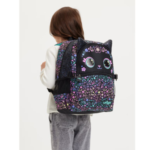 Mochila Escolar <span class=keywords><strong>con</strong></span> <span class=keywords><strong>Ruedas</strong></span> de Gran Capacidad <span class=keywords><strong>para</strong></span> Niñas de Grado 3-4, Diseño de Gatos y Flores, Colección Primavera 2024, Estilo Australiano - Product Image 4