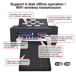 Traceur de tracé graphique à double tête à alimentation automatique Purcell ZD350 Plus avec servomoteur, découpe de contour de feuilles d'étiquettes, papier A4, autocollants - Product Image 2