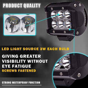 4 pouces 18W 6000K LED lampe de travail 4WD tout-terrain Spot projecteur antibrouillard lampe pour ATV SUV UTE lampe de conduite pour voiture Jeep camion remorque - Product Image 4