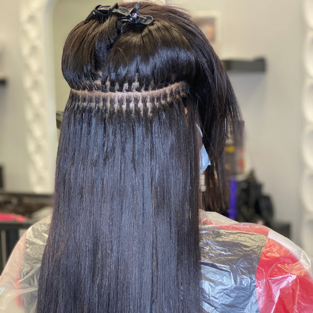 100% Human Hair Curly I Tip Hair Extension Raw Russian Hair Micro Links Itip Extensions