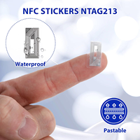 Autocollant NFC RFID rectangulaire personnalisé 21x11mm 13,56 MHz, étiquette adhésive à encastrement humide avec impression de logo et service de codage de données