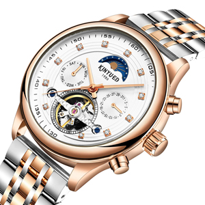 <span class=keywords><strong>Montre</strong></span> mécanique automatique à tourbillon tendance en acier inoxydable avec cadran à aiguilles ajourées, <span class=keywords><strong>montre</strong></span> de luxe unisexe personnalisée - Product Image 1