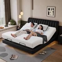 Luxuriöses Modernes Smart Elektrisch Verstellbares Kingsize-Bettgestell |   Schwerelosigkeitsplattform |   Lederpolsterung Kiefernholzrahmen Beleuchtet