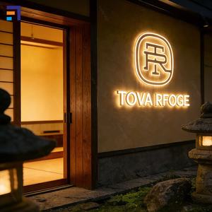 ป้ายหน้าร้านสีทองขัดเงาหรูหรา ตัวอักษร 3 มิติ สแตนเลสสตีลแบบมีไฟส่องด้านหลัง สำหรับตกแต่งร้านเสริมสวยและร้านบูติก - Product Image 3