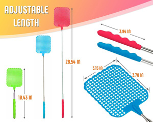 Raquette <span class=keywords><strong>anti</strong></span>-<span class=keywords><strong>moustiques</strong></span> pour l'été, outil de cuisine pour la maison, télescopique, extensible - Product Image 6
