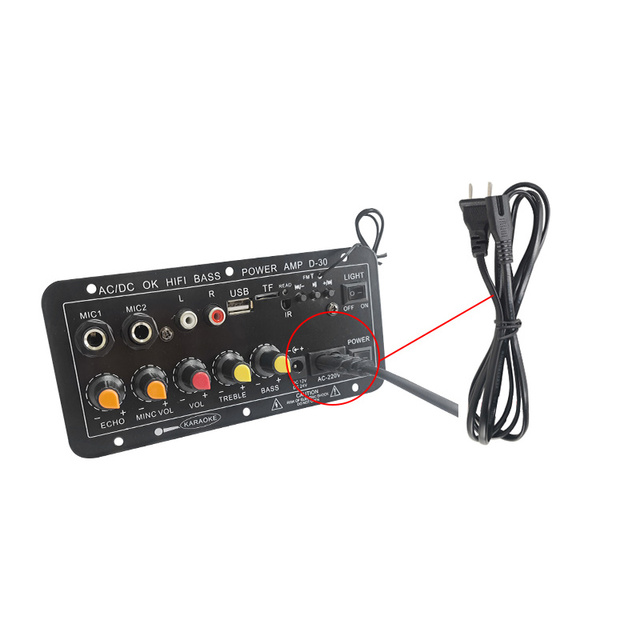 Power Amplifier Board USB TF Dual Mic Input Remote Control Home Audio mono Amplifier Panel