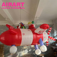 Décorations de Noël gonflables de qualité commerciale : Avion gonflable de Noël, Décorations de plafond gonflables de Noël, Avion gonflable Père Noël à chevaucher