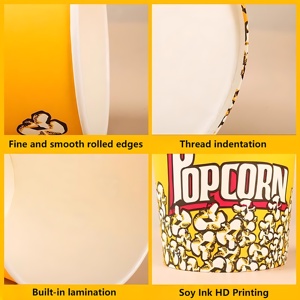 YBLPAK Seau à popcorn en papier de 32 oz, résistant à la graisse, jetable, pour les salles de cinéma, les parcs d'attractions, l'emballage des aliments frits - Product Image 2