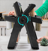 Étagère de rangement en plastique écologique rotative moderne et créative à cinq niveaux pour l'organisation des épices et des bouteilles d'assaisonnements dans la cuisine