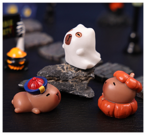 Miniatura 3D <span class=keywords><strong>de</strong></span> Halloween, Zombi, Vampiro, Fantasma, Momia, Mago, Calabaza, Ignis Fatuus, Demonio, Capibara, Figura <span class=keywords><strong>de</strong></span> Animal Adorable, Juguetes Meng Dai - Product Image 4