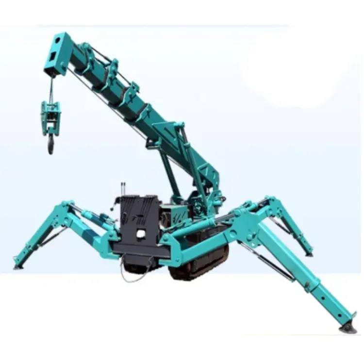 Eccellente 8000kg gru idraulica cingolata Mini gru a ragno Mobile fabbrica braccio telescopico 8 Ton Spider Crane