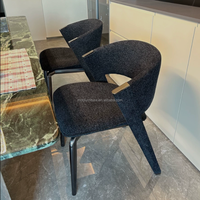 Chaises de salle à manger de style italien en acier inoxydable de luxe, revêtement en tissu, design minimaliste non réglable, meubles pour la maison