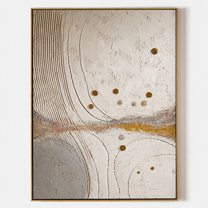 Abstract Textured Acrylic Painting With Circular Patterns Contemporary Handmade <b>Wall</b> Art Wooden <b>Frame</b> Canvas Material - Product Image 2