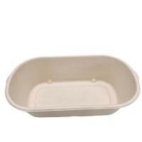 Boîte alimentaire à emporter en bagasse à 2 compartiments, biodégradable, compostable, résistante à l'eau et à l'huile, utilisable au micro-ondes