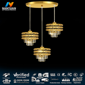 Lámpara de Araña de Cristal con Borlas Doradas de Lujo, Lámpara Colgante <span class=keywords><strong>LED</strong></span> para Dormitorio, Comedor, Villa - Product Image 1