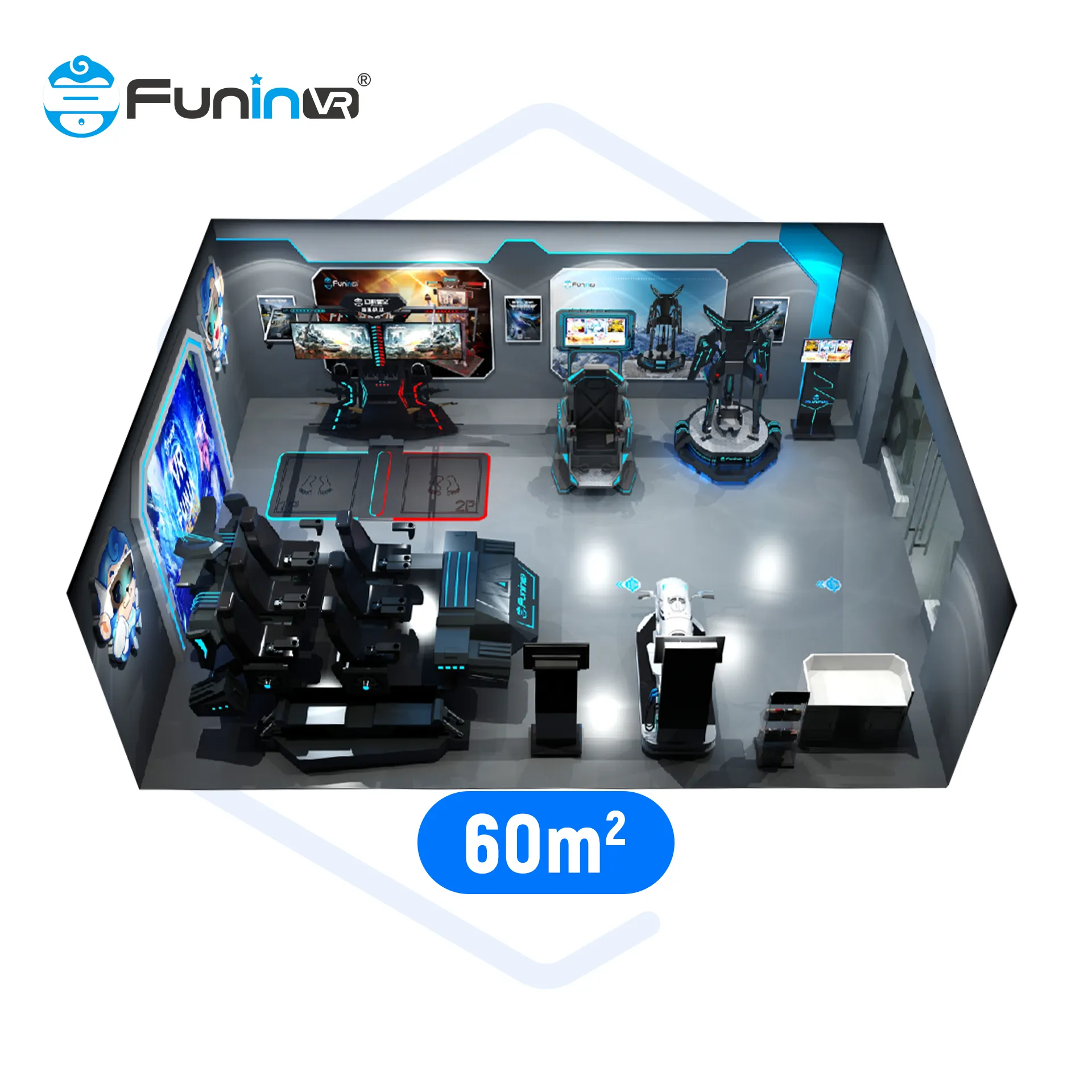 Funni Trung Quốc VR Nhà Máy VR Nhà Sản Xuất 9D Chơi Khu Vực Trò Chơi Trong Nhà Khu Vực Arcade Trò Chơi Điện Ảnh VR Công Viên Chủ Đề