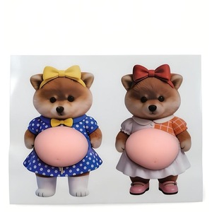 <span class=keywords><strong>Adesivi</strong></span> <span class=keywords><strong>per</strong></span> <span class=keywords><strong>Auto</strong></span> in PVC Antistress <span class=keywords><strong>per</strong></span> Bambini, Divertente Gatto con Pancia Grande 3D Morbido e Resistente all'Acqua con Stampa Animale - Product Image 2