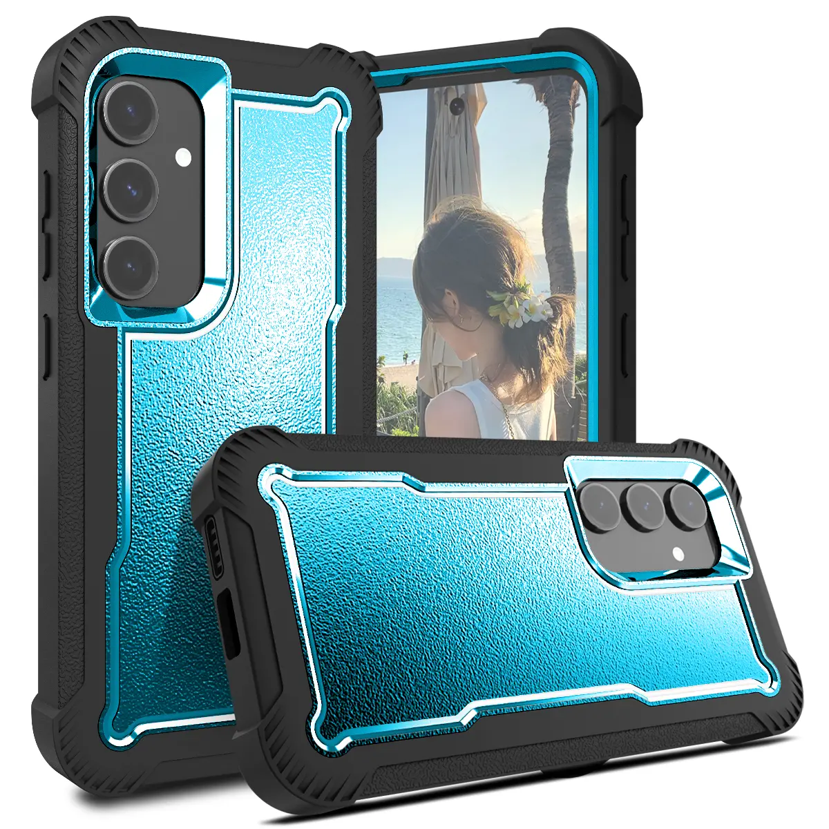 New Arrivival Heavy Duty Rugged Survivor 3 iN 1 Shockproof Mobile Phone Case Cover for Samsung Galaxy S24