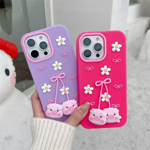 Étui de téléphone en silicone liquide souple avec cadre de protection pour objectif coloré résistant aux chutes Lichicase pour <span class=keywords><strong>Samsung</strong></span> A16 F16 M16 Housse de dessin animé - Product Image 1