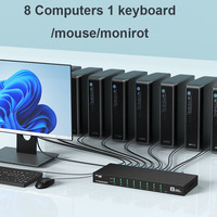 Commutateur KVM HDMI 8 ports, MT-VIKI Montage en rack 4K 30Hz Console KVM Commutateur USB HDMI 8x1 8 entrées 1 sortie + 8 câbles