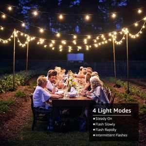 Cadena de luces de ahorro de energía para exteriores de 10m y 36 pies S14 bombillas LED transparentes festón para acampar Navidad al aire libre luces de cadena de alta resistencia - Product Image 6