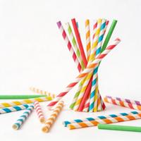 Pailles à boire en papier compostables de qualité alimentaire, multicolores, accessoire de fête quotidien