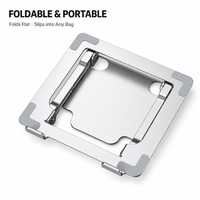 Support pour ordinateur portable en aluminium réglable, pliable, portable, 360° °   Support de refroidissement ergonomique rotatif en alliage d'aluminium pour ordinateurs portables de 10 à 17,3 pouces (vente en gros OEM)