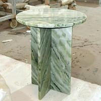 Table d'appoint de luxe en marbre vert Shangri-La, ronde ou carrée, deux styles, pour salon ou canapé