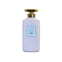 Bouteille rose de luxe de 500 ml avec tête de pompe dorée, emballage cosmétique en plastique plat, bouteille à pompe pour shampoing et lotion