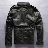 M65 Alpha personnalisé chasse col montant taille réglable multi-poches décontracté grande taille hommes veste en cuir de vachette manteaux