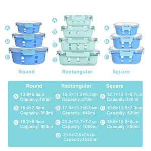 Hộp Đựng Thức Ăn Bằng Thủy Tinh Borosilicate Cao Với Nắp Rõ Ràng Và Vỏ Bọc Bằng Silicon Trang Trí - Product Image 2