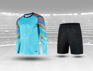 Verdicktes Torwart-Fußballtrikot-Set Benutzer definierter Name und Logo-bedruckte Sport bekleidung - Product Image 6