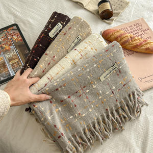 חורף חדש חם קשמיר דו-צדדי, צעיפים נשים וגברים דפוס <span class=keywords><strong>houndstooth</strong></span> pashmina צעיף צעיף עם ציצית - Product Image 1