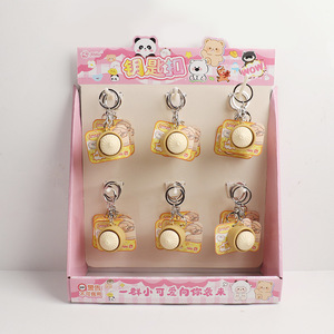 Juguete antiestrés de simulación con forma de dumpling al vapor, colgante, portátil, tipo llavero, muñeco antiestrés, venta al por mayor, disponible en stock. - Product Image 4