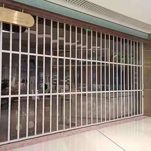 Đương Đại nhôm trượt gấp an ninh cửa nhựa <span class=keywords><strong>Polycarbonate</strong></span> trong suốt cho cửa hàng hiện đại Mall màn trập - Product Image 4