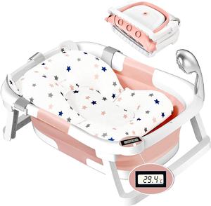 Set de <span class=keywords><strong>Bañera</strong></span> Plegable de Plástico para Bebés y Niños con Termómetro y Cojín 2023 - Product Image 2