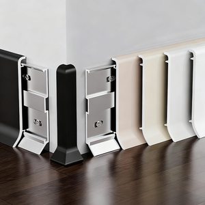 Rodapié de aluminio cepillado de 6cm al por mayor, placa base de metal impermeable de etiqueta privada moderna <span class=keywords><strong>para</strong></span> protección de pared de dormitorio de Hotel - Product Image 2