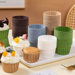 Moules à muffins en papier blanc de qualité alimentaire allant au four, mini moules à muffins faits <span class=keywords><strong>maison</strong></span>, tasses à muffins extra larges doublures à cupcakes - Product Image 6